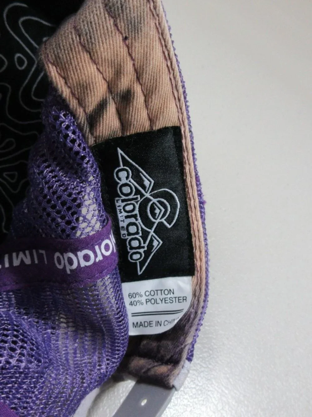 colorado limited womens purple pink tiedye snapback trucker hat OS